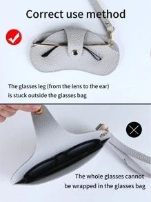 1入組極簡風格眼鏡收納袋 - 灰色 - 查看 3