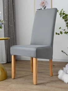 1 件纯色天鹅绒氨纶椅套，简约纯色弹力防尘椅子保护套，适用于餐厅、酒店、客厅、书房 - 淺灰色 - 查看 6