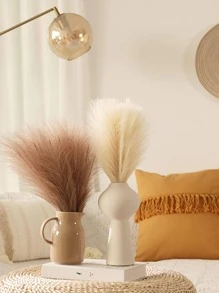 10pcs/Set Polyester Artificial Plant, Nordic Artificial Reed For Home Decor,Fake Plants,Fall Decor,Room,Desk,Garden Decor,Room Decoration Stuff, Valentine Day, Gift,Fall Decor,Autumn - Champagne - View 2