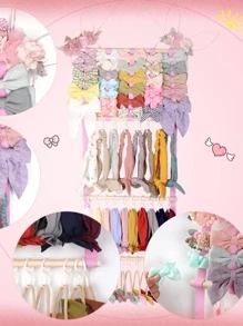 1入組木掛飾收納袋,現代粉色免打孔懸掛珠寶收納盒 - 粉色 - 查看 4