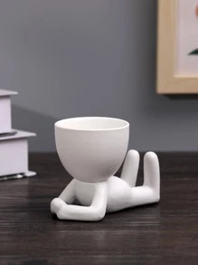 1 Giá đỡ nến Polyresin, Đế nến thiết kế hình sáng tạo cho gia đình - trắng - Xem 3