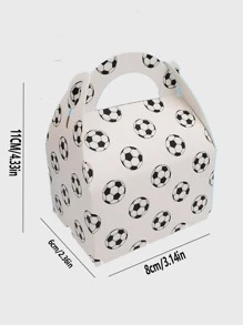 10入組足球卡通派對糖果盒，巧克力包裝紙盒，用於創意運動派對禮品 - 黑與白 - 查看 2