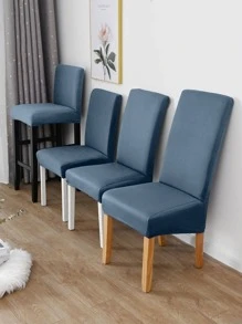 1 件纯色天鹅绒椅套，简约纯色弹性防尘 4 季适合餐厅、酒店、客厅、书房 - 霧霾藍 - 查看 1