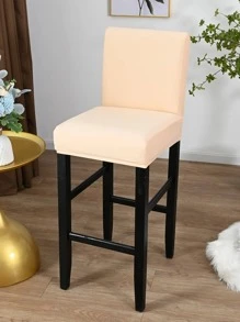 1 件纯色天鹅绒弹力椅套，简约纯色防尘椅套，适用于餐厅、酒店、客厅、办公室 - 米色 - 查看 3