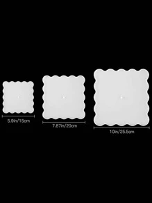 3pcs Square Silicone Mold Set: 3-Tier Fruit Plate Mold, 3-Layer Resin Tray Mold, Square Crown Stand Epoxy Resin Casting Mold, For DIY Service Stand - White - View 4