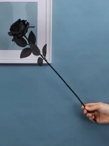 1pc Polyester Artificial Flower, Fake Flower For Wedding, Home Decor - Black - View 4