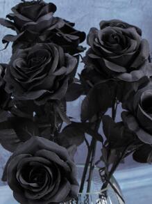 1pc Polyester Artificial Flower, Fake Flower For Wedding, Home Decor - Black - View 2