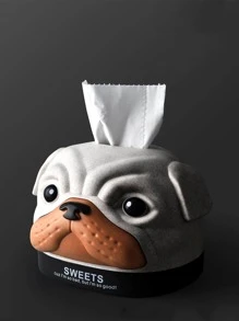 1pc PP Tissue Box Cover Holder, Cartoon Dog Shaped Tissue Storage Box For Home - Beige - View 1