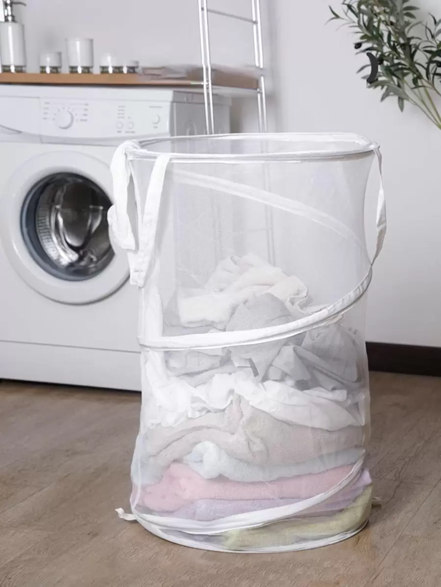 Túi Giặt Lưới Có Thể Gập Lại, Túi Giặt Du Lịch Polyamide Hiện Đại Cho Gia Đình - trắng - Xem 1