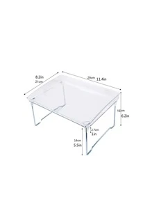 1pc Clear Desk Storage Rack, Minimalist PMMA Foldable Storage Holder For Kitchen - Clear - View 4