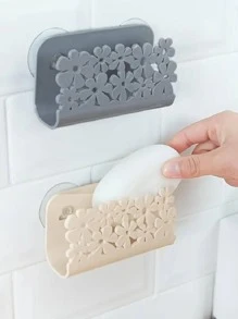 1 Nhựa Miếng Cọ Rửa Thoát Giá Đồng Màu Hoa Rỗng Ra Đa Năng Giá Để Xà Phòng Cho Nhà Bếp, Phòng Tắm - Xám - Xem 4