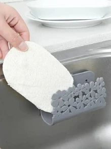 1 Nhựa Miếng Cọ Rửa Thoát Giá Đồng Màu Hoa Rỗng Ra Đa Năng Giá Để Xà Phòng Cho Nhà Bếp, Phòng Tắm - Xám - Xem 3