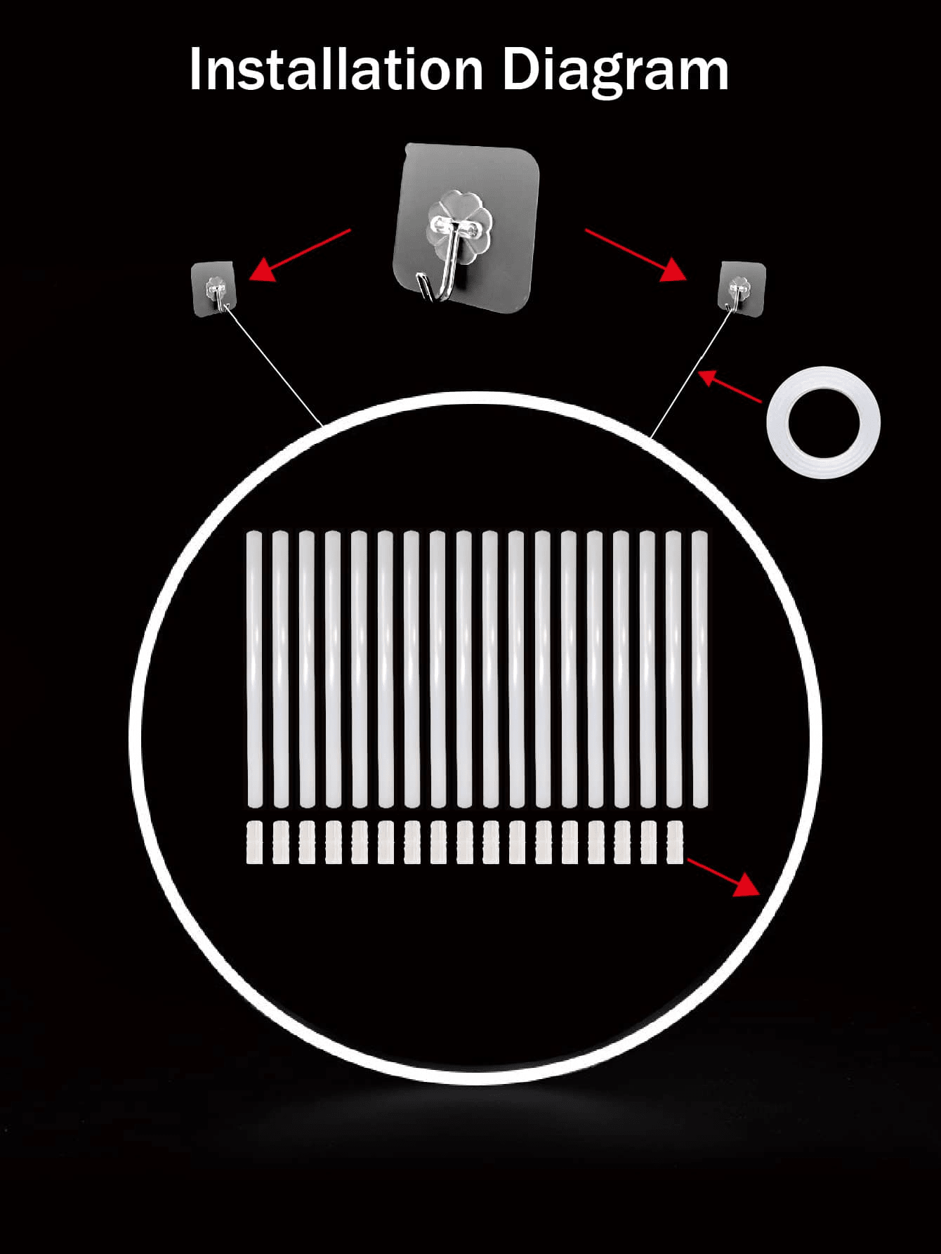 1pc Plastic Balloon Arch Kit, Reusable Round Backdrop Stand Kit For