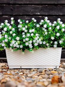 1 件/2 件/4 件/6 件人造花，假户外抗紫外线黄杨灌木仿塑料绿植植物适用于户外悬挂花盆露台庭院婚礼室内家庭厨房农舍装饰、假植物、秋季装饰、房间、书桌、花园装饰、房间装饰用品 - 白色 - 查看 8