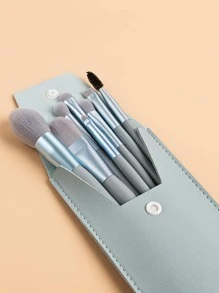 1pc Solid Color Makeup Brush Storage Bag, Modern Portable Makeup Storage Bag For Home And Travel - Pink - View 4