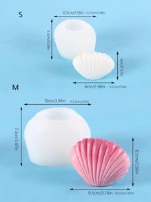 1pc Shell Design DIY Silicone Mold, White Silicone Candle Mold For DIY - White - View 8
