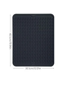 1PC Chắc Chắn Phơi Thảm, Đơn Giản Silicone Màu Đen Món Ăn Điện Thảm Cho Nhà Bếp - màu đen - Xem 5