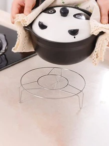 1入組不銹鋼蒸籠架,現代圓形蒸架 - 銀色 - 查看 2