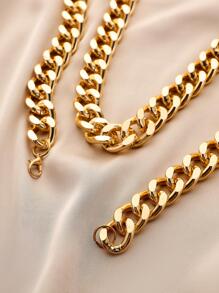 Men Minimalist Chain Necklace - Yellow Gold - View 2