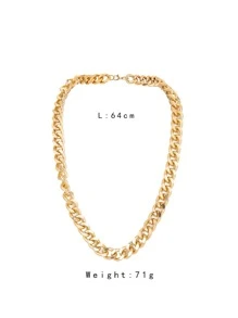 Men Minimalist Chain Necklace - Yellow Gold - View 4