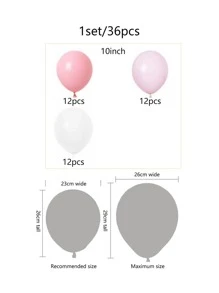 36 个 10 英寸马卡龙粉彩粉色和浅蓝色乳胶气球，婚礼派对生日户外装饰，多店开业场景道具 - 粉色 - 查看 3