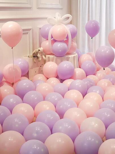 36 个马卡龙粉色和淡蓝色乳胶气球，10 英寸，婚礼派对装饰，生日背景，商店开业装饰，圣诞节