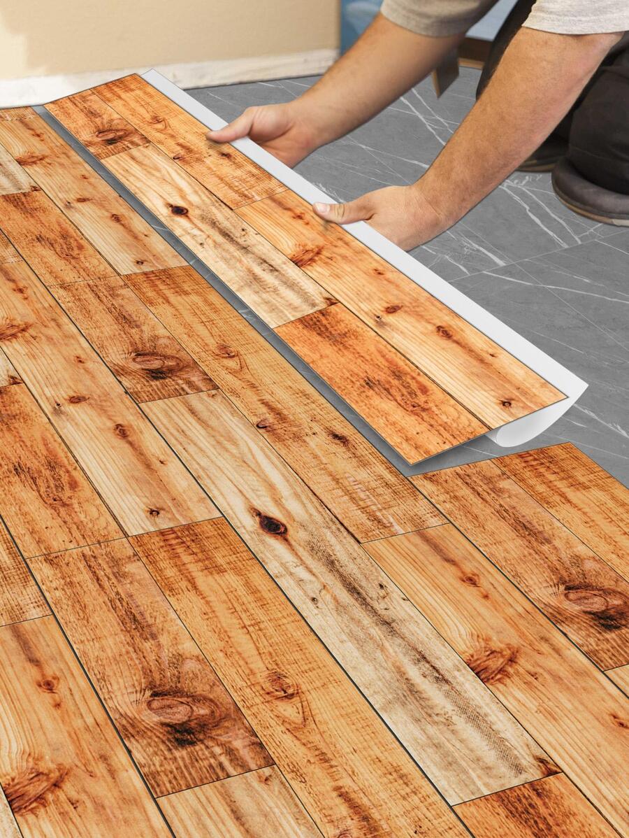 1 miếng dán sàn PVC, miếng dán sàn họa tiết vân gỗ cho gia đình - Nhiều màu - Xem 1