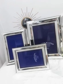 1pc Iron Photo Frame, Modern Sliver Poster Display Stand Frame For Home - Silver - View 1