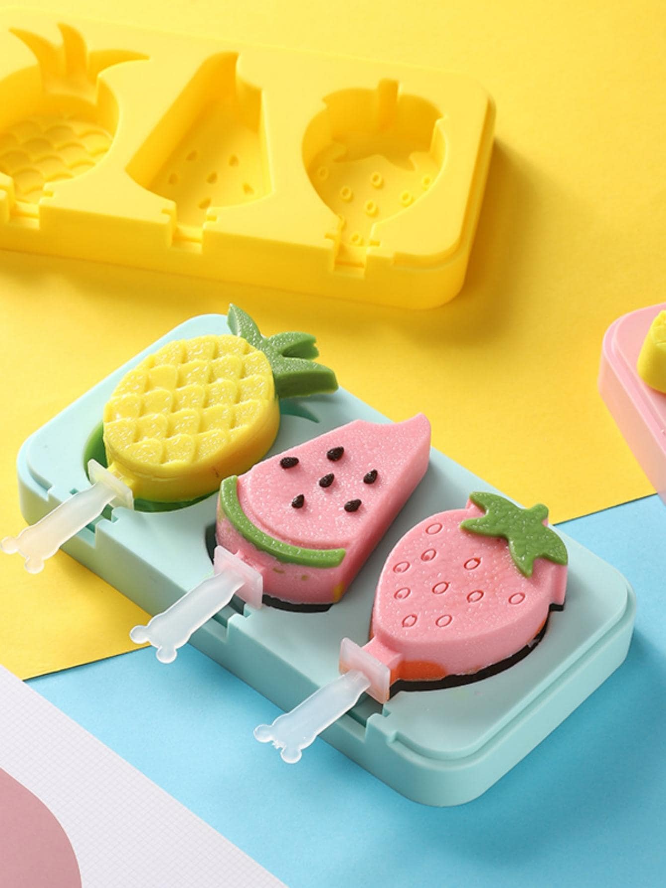 8 piezas Molde de helado fruta de dibujos animados - Multicolor - Ver 1