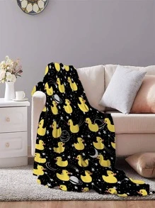 1pc Cartoon Duck Pattern Throw Blanket - Multicolor - View 2