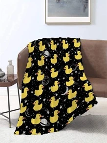 1pc Cartoon Duck Pattern Throw Blanket - Multicolor - View 1