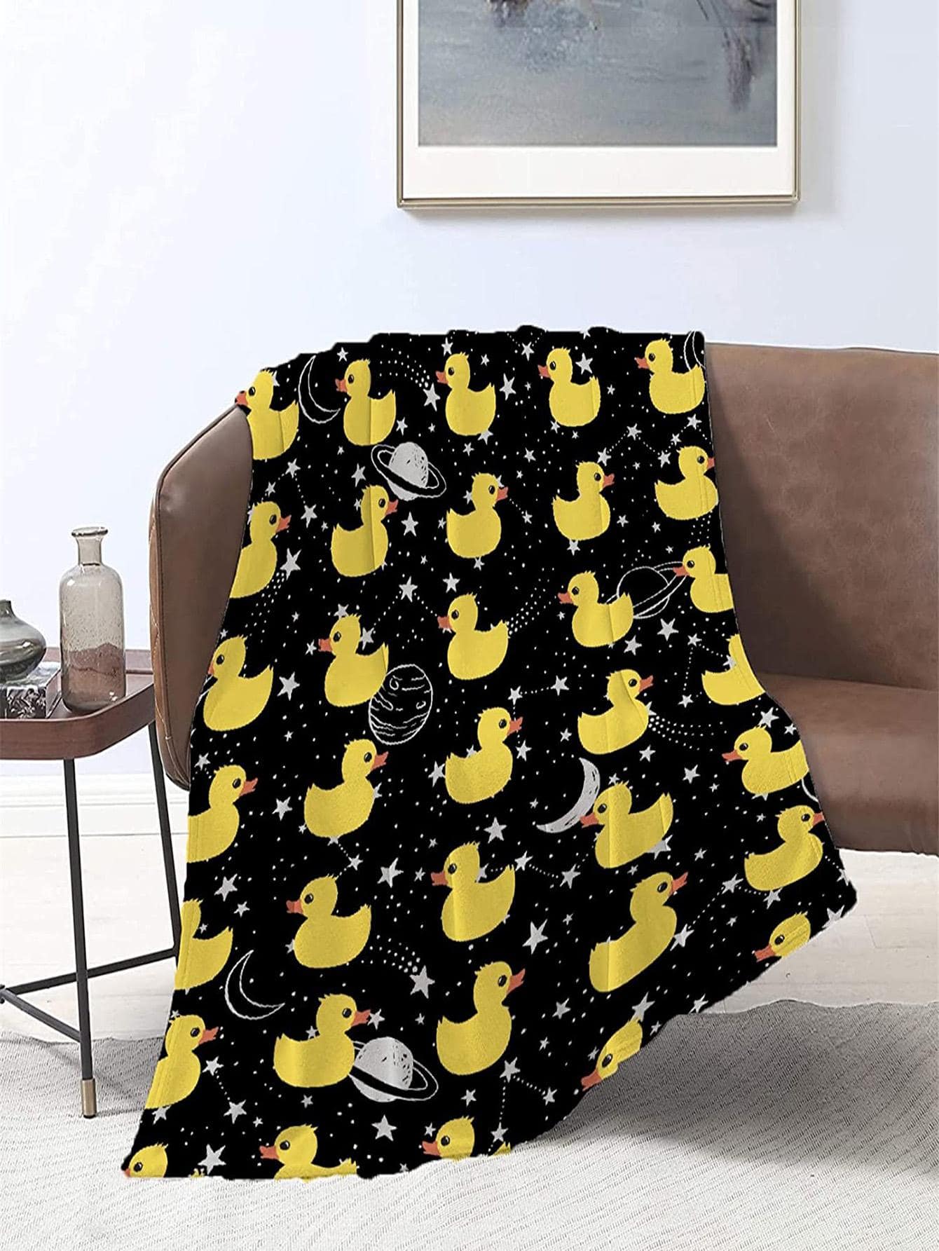 1pc Cartoon Duck Pattern Throw Blanket - Multicolor - View 1