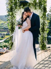 1 dây hoa nhân tạo bằng sợi, vòng hoa nhân tạo để trang trí đám cưới - Nhiều màu - Xem 2