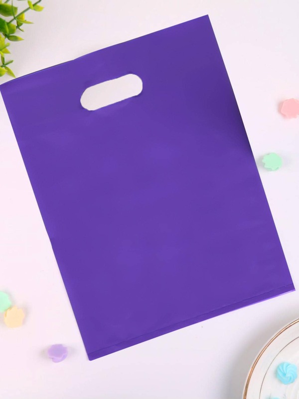 10pcs/set Plastic Gift Bag, Minimalist Solid Gift Wrapping Bag For