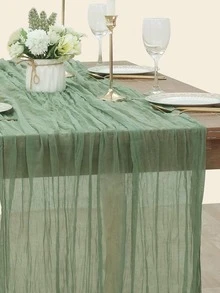 1 Đồng Màu Xanh Chạy Bàn, Hiện Đại Polyester Bàn Hình Chữ Nhật Chạy Cho Bàn Ăn, Tất Cả Các Mùa - màu xanh lá - Xem 2