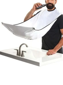 1入組滌綸和氨綸圍裙，現代白色浴室圍裙 - 白色 - 查看 1