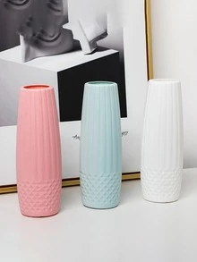 1 Bình Nhựa Hoa Bắc Âu Màu Hồng Chống Rơi Họa Tiết Bình Cho Hoa - Hồng - Xem 4