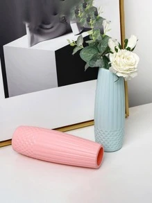 1 Bình Nhựa Hoa Bắc Âu Màu Hồng Chống Rơi Họa Tiết Bình Cho Hoa - Hồng - Xem 2
