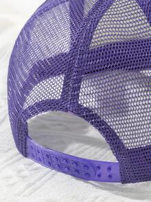 Men Slogan Graphic Trucker Hat Street - Purple - View 3
