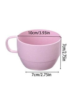 1pc PP Mug, Minimalist Beige Mug For Home - Beige - View 3