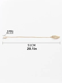 1pc Leaf & Faux Pearl Decor Curtain Holdback, Minimalist Iron Alloy Curtain Holder For Household - Gold - View 2