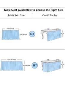 1pc Mesh Table Skirt, Pink Rectangle Table Skirt For Party - Baby Pink - View 2