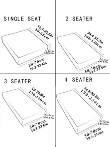 1pc Plain Sofa Seat Cushion Cover Without Filler - Dark Grey - View 3