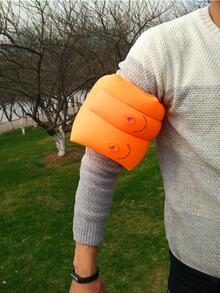 2入組/套PVC漂浮袖素色橙色充氣游泳臂背心袖適合游泳 - 橘色 - 查看 4