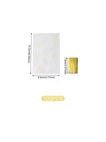 100入組/套塑膠禮品袋,現代雛菊圖案禮品包裝袋適合派對 - 彩色 - 查看 4