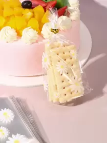 100入組/套塑膠禮品袋,現代雛菊圖案禮品包裝袋適合派對 - 彩色 - 查看 2