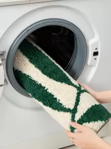 DAJIANG 1pc Polyester Bath Rug, Modernist Leaf Design Absorbent Anti-Slip Bath Mat For Bathroom Home Bathroom Decor Floor Carpet Outdoor Rug Door Mat Fall Decor Bathroom Accessories Back To School Entryway Decor - Multicolor - View 7