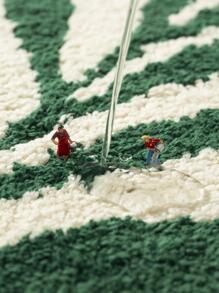 DAJIANG 1pc Polyester Bath Rug, Modernist Leaf Design Absorbent Anti-Slip Bath Mat For Bathroom Home Bathroom Decor Floor Carpet Outdoor Rug Door Mat Fall Decor Bathroom Accessories Back To School Entryway Decor - Multicolor - View 5