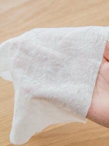 1套素色一次性洗臉巾,現代織物便攜潔面布適用於戶外遊玩 - 白色 - 查看 5