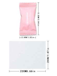 1套素色一次性洗臉巾,現代織物便攜潔面布適用於戶外遊玩 - 白色 - 查看 3